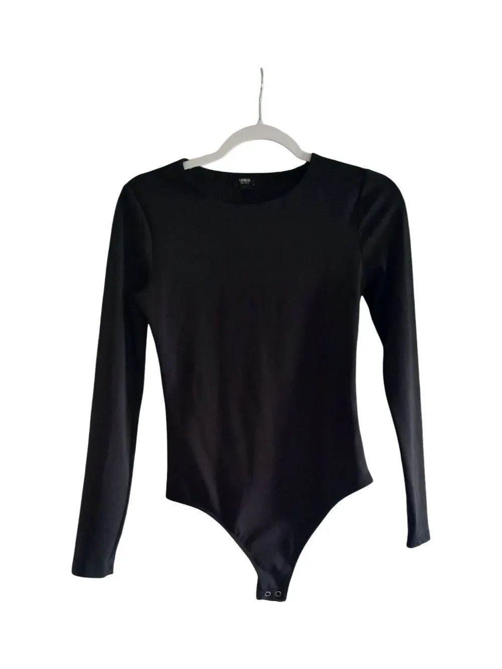 Express Black Long Sleeve Bodysuit - Classic Crew Neck